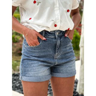 Short en jeans Samira - Bleu