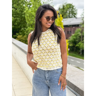 Blouse en crochet Enaé - Jaune