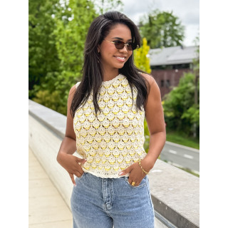 Blouse en crochet Enaé - Jaune