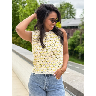 Blouse en crochet Enaé - Jaune
