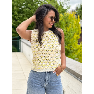 Blouse en crochet Enaé - Jaune