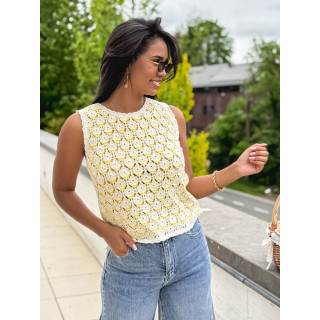 Blouse en crochet Enaé - Jaune