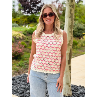Blouse en crochet Enaé - Rose
