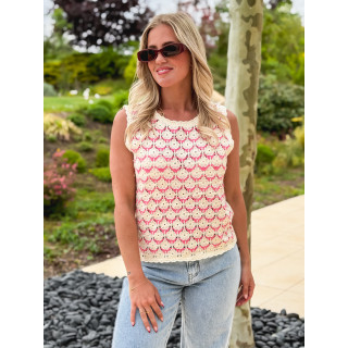 Blouse en crochet Enaé - Rose