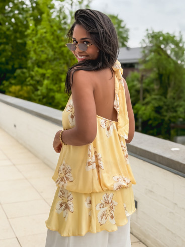 Blouse à motifs Soania - Jaune
