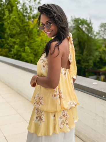 Blouse à motifs Soania - Jaune