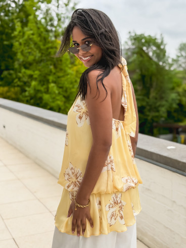 Blouse à motifs Soania - Jaune