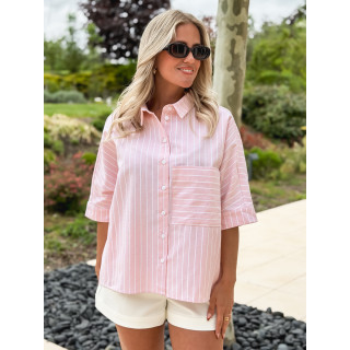 Chemise Lignée Alilia - Rose