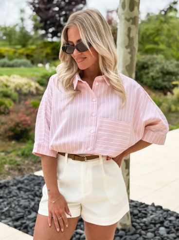 Chemise Lignée Alilia - Rose