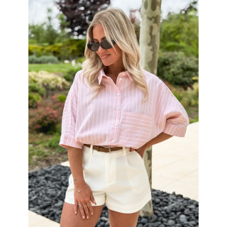 Chemise Lignée Alilia - Rose