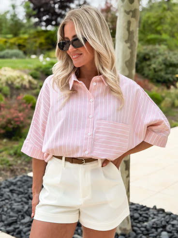 Chemise Lignée Alilia - Rose
