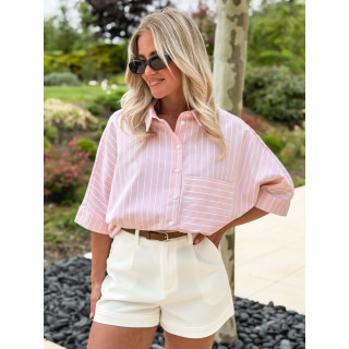 Chemise Lignée Alilia - Rose