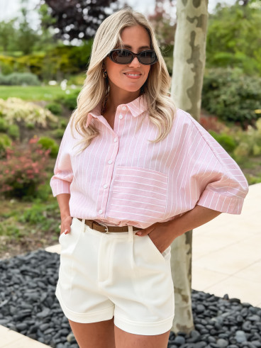 Chemise Lignée Alilia - Rose