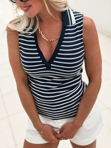 Blouse lignée Ismeria - Bleu marine