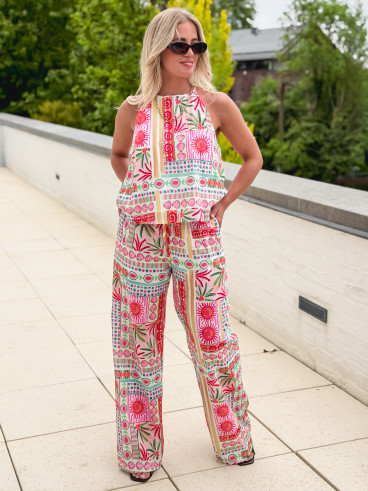 Ensemble à motifs multicolores