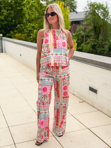 Ensemble à motifs multicolores