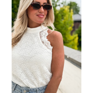Blouse en dentelle Johanna - Blanc