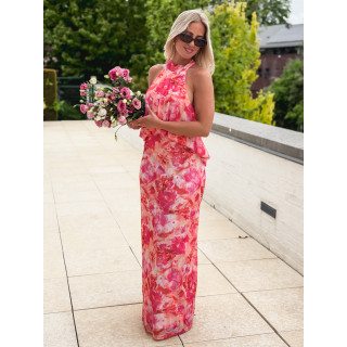 Robe longue à motifs Mélisse - Rose