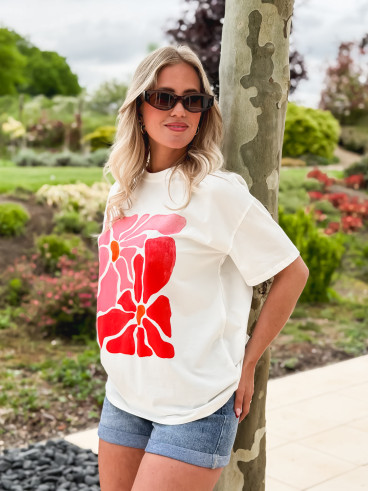 T-shirt à motifs Vahia - Blanc