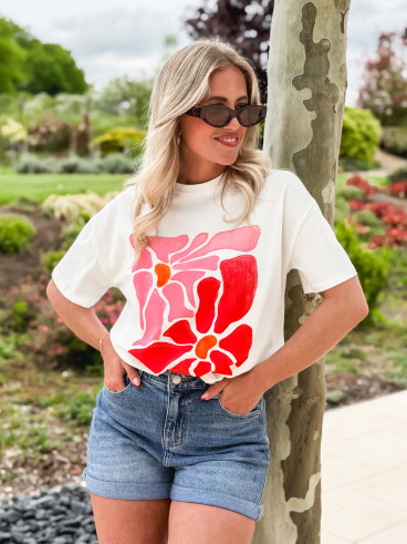 T-shirt à motifs Vahia - Blanc