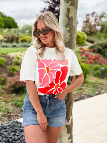 T-shirt à motifs Vahia - Blanc