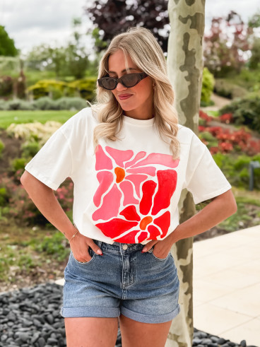 T-shirt à motifs Vahia - Blanc