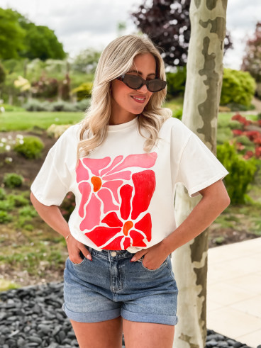T-shirt à motifs Vahia - Blanc