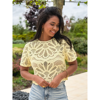 Blouse en crochet Marella - Jaune