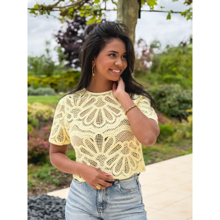 Blouse en crochet Marella - Jaune