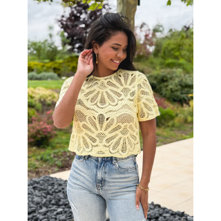 Blouse en crochet Marella - Jaune