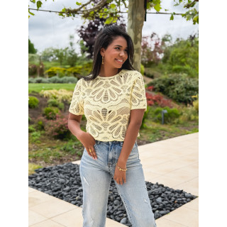 Blouse en crochet Marella - Jaune
