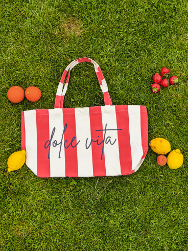Sac "Dolce Vita" - Rouge/Ecru