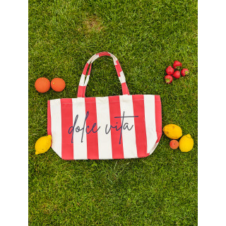 Sac "Dolce Vita" - Rouge/Ecru
