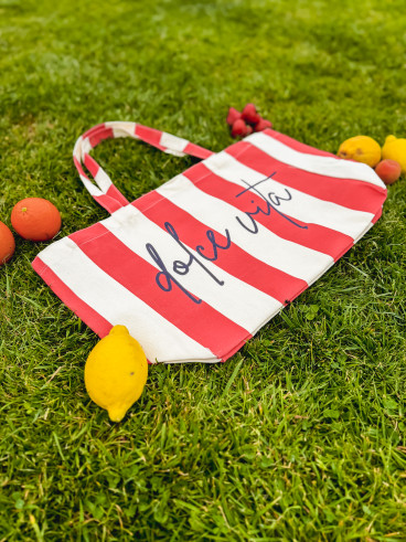 Sac "Dolce Vita" - Rouge/Ecru