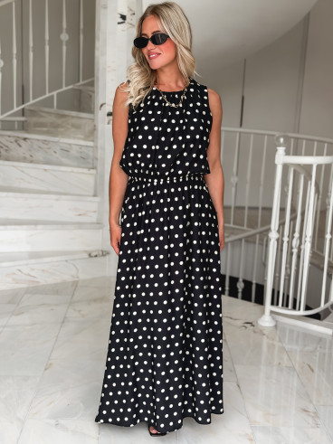 Robe à pois Nolira - Noir