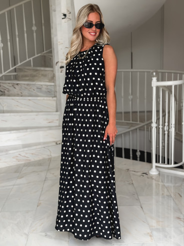 Robe à pois Nolira - Noir