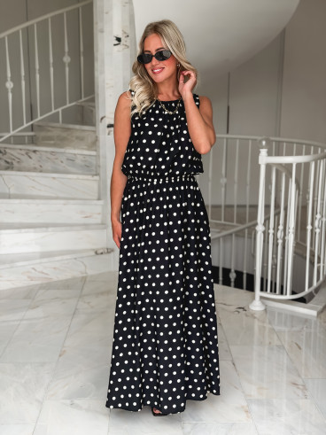 Robe à pois Nolira - Noir