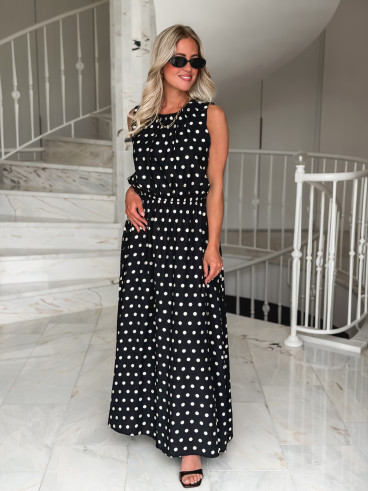 Robe à pois Nolira - Noir