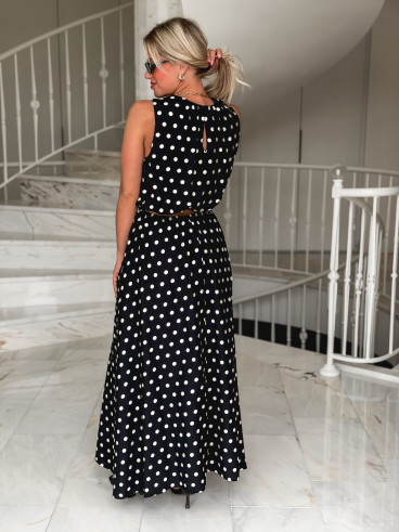 Robe à pois Nolira - Noir