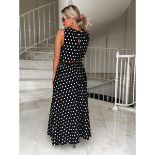 Robe à pois Nolira - Noir