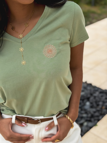 T-shirt Floresia - Vert sauge
