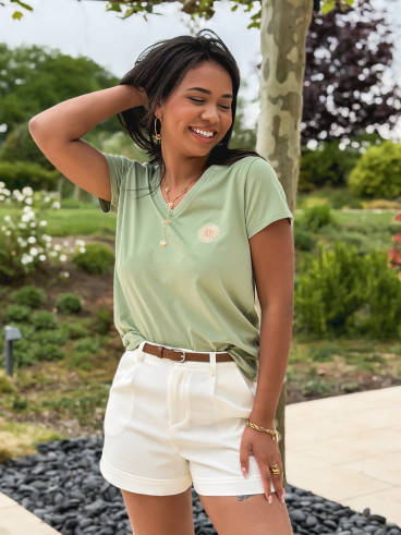 T-shirt Floresia - Vert sauge