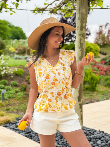 Blouse à motifs Marilla - Jaune