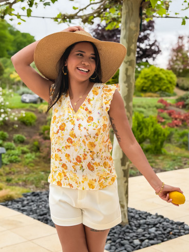 Blouse à motifs Marilla - Jaune