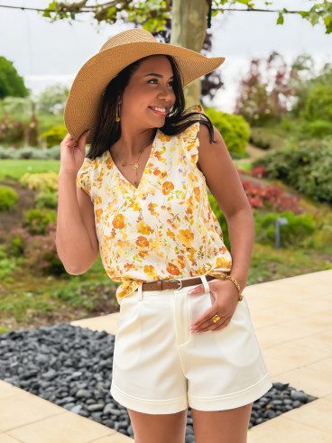 Blouse à motifs Marilla - Jaune