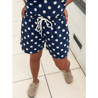 Short à pois Sylva - Bleu marine/Blanc