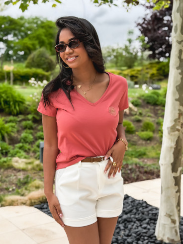 T-shirt Floresia - Terracotta