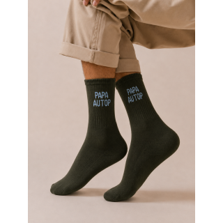Chaussettes "Papa au top" - Kaki