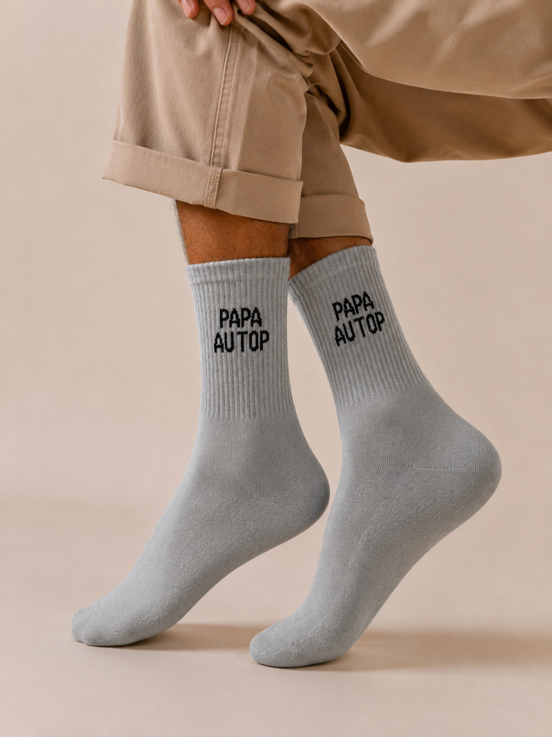 Chaussettes "Papa au top" - Gris Chaussettes "Papa au top" - Gris
