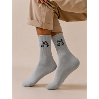 Chaussettes "Papa au top" - Gris